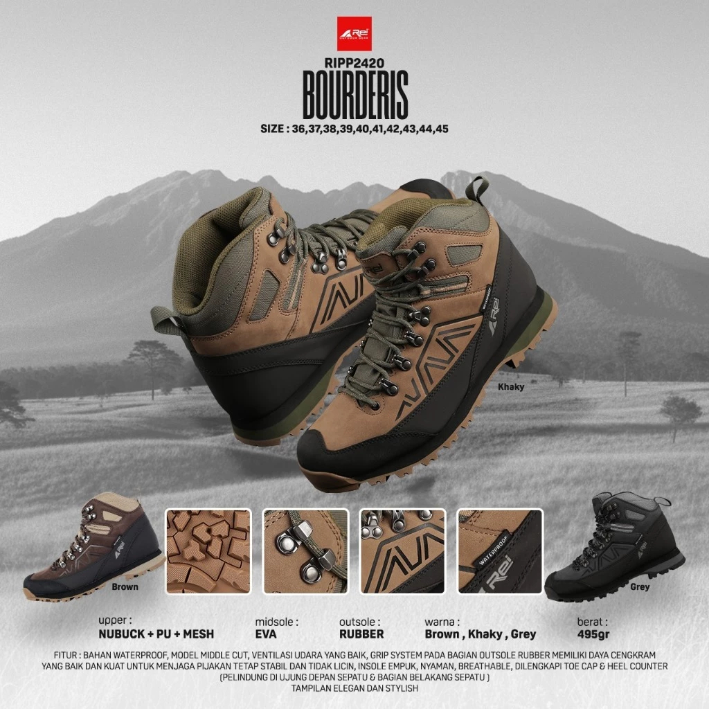 Sepatu Gunung Pria Bourderis Arei Outdoorgear