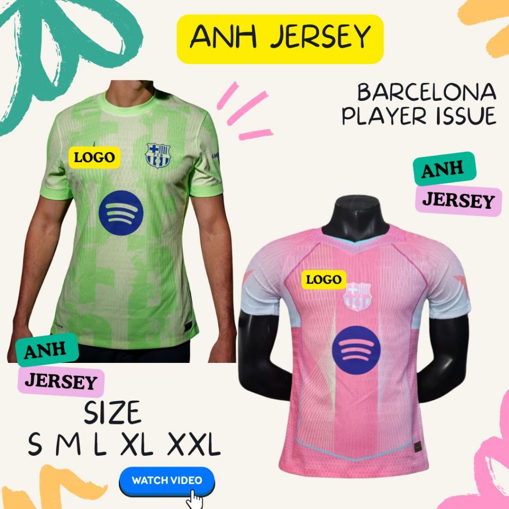 (PLAYER ISSUE) JERSEY BAJU BOLA BARCA (BARCELONA) BARCA HOME AWAY 3RD SPECIALL EDITION 2024 2025 202