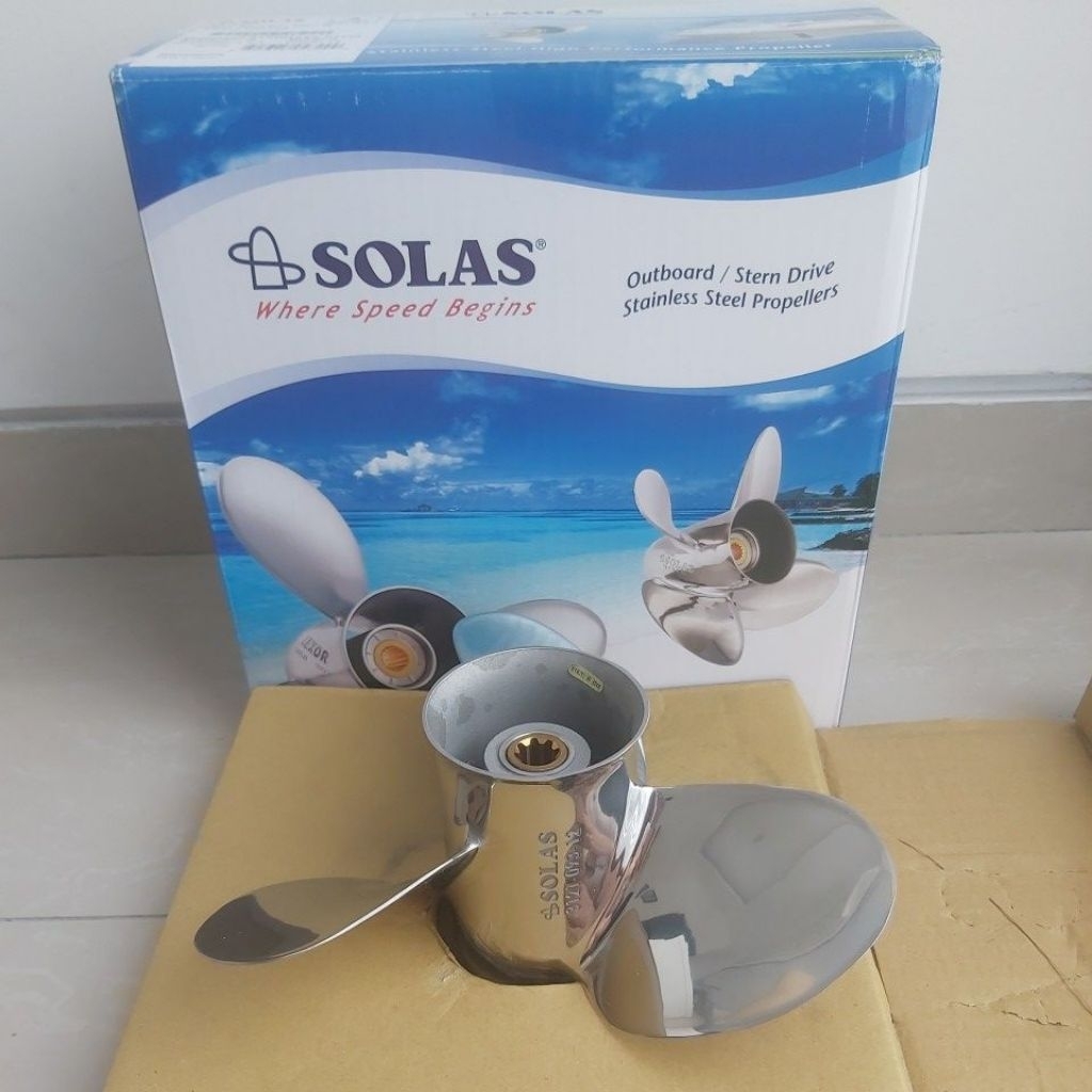 Propeller / kipas mesin tempel Yamaha 15pk ukuran 12 in Solas