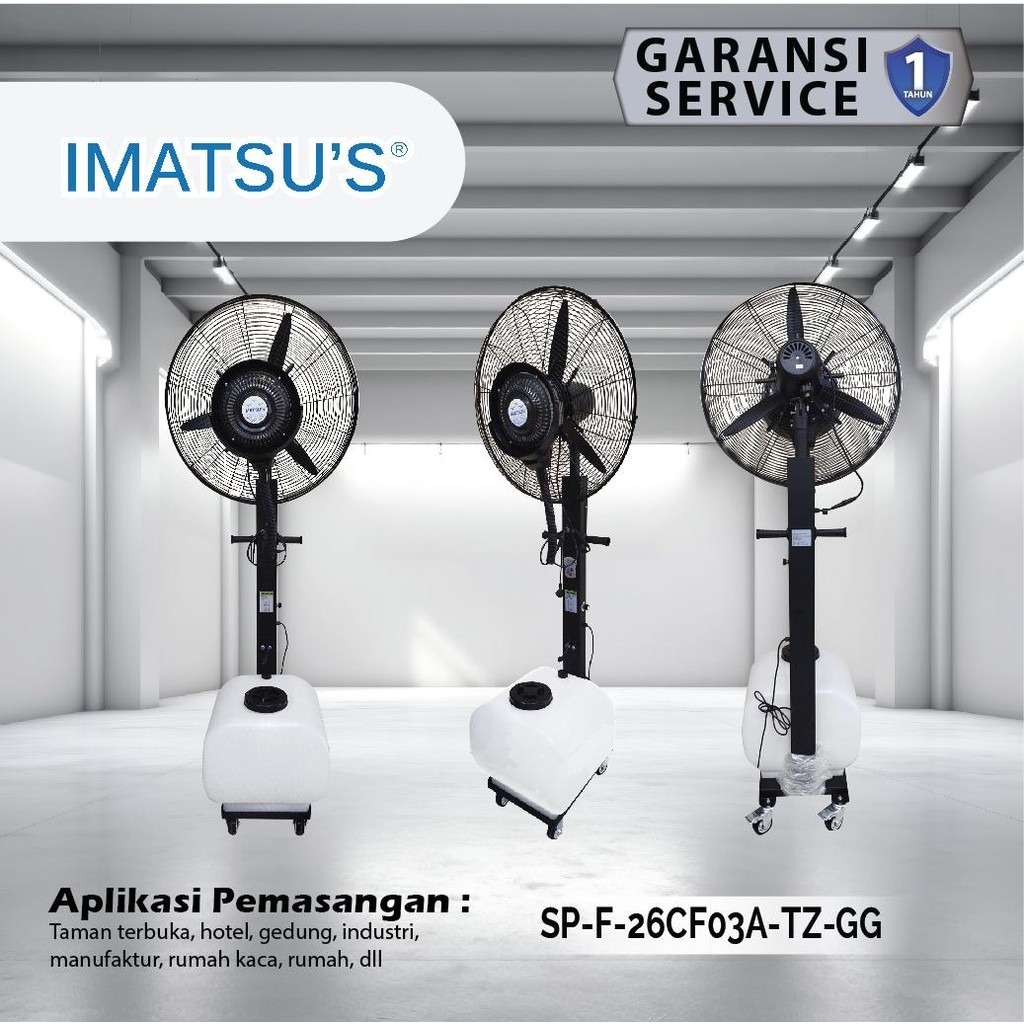 Imatsu's  Kipas Angin Embun Air 26 Inch - 60 L / Spray Fan Kipas Semprot Air Kipas Mist Misty Fan