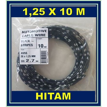 KABEL BINTIK 1.25 MM HITAM / KABEL 1,25 SERABUT TEMBAGA KELISTRIKAN MOBIL / KABEL SERAT TEMBAGA