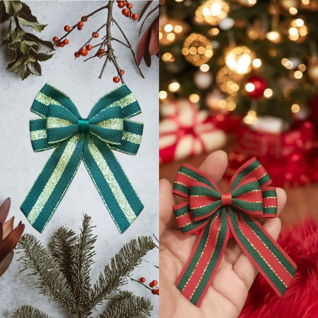 Bross Natal / Pin Pita Natal /Aksesoris Pita Natal