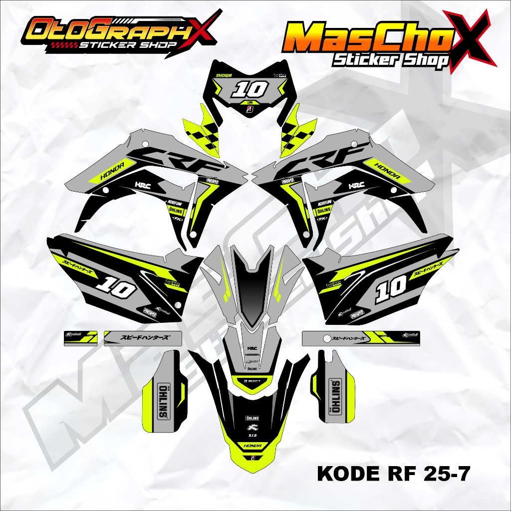 STIKER LIST VARIASI HONDA CRF 150L / DECAL STRIPING RF 25 OHLINS
