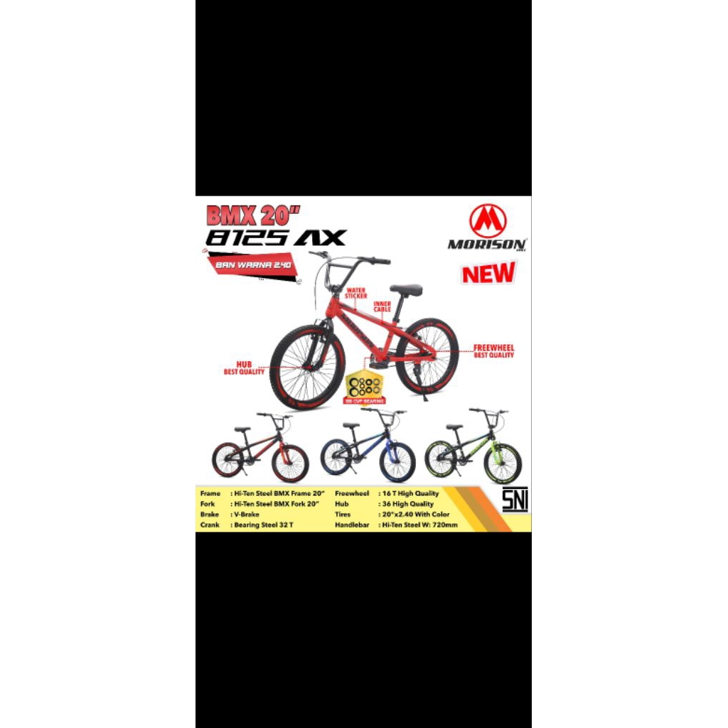 Sepeda Phoenix 20 inch BMX 7722 ban 2.40 dan Morison Velion ban 2.40 2.50 DB