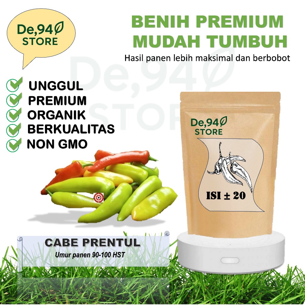 Bibit 20 BIJI Cabe Rawit Prentul Klaster Benih Cabai Rawit Merah Viral Super Buah Bergerombol  -Beni