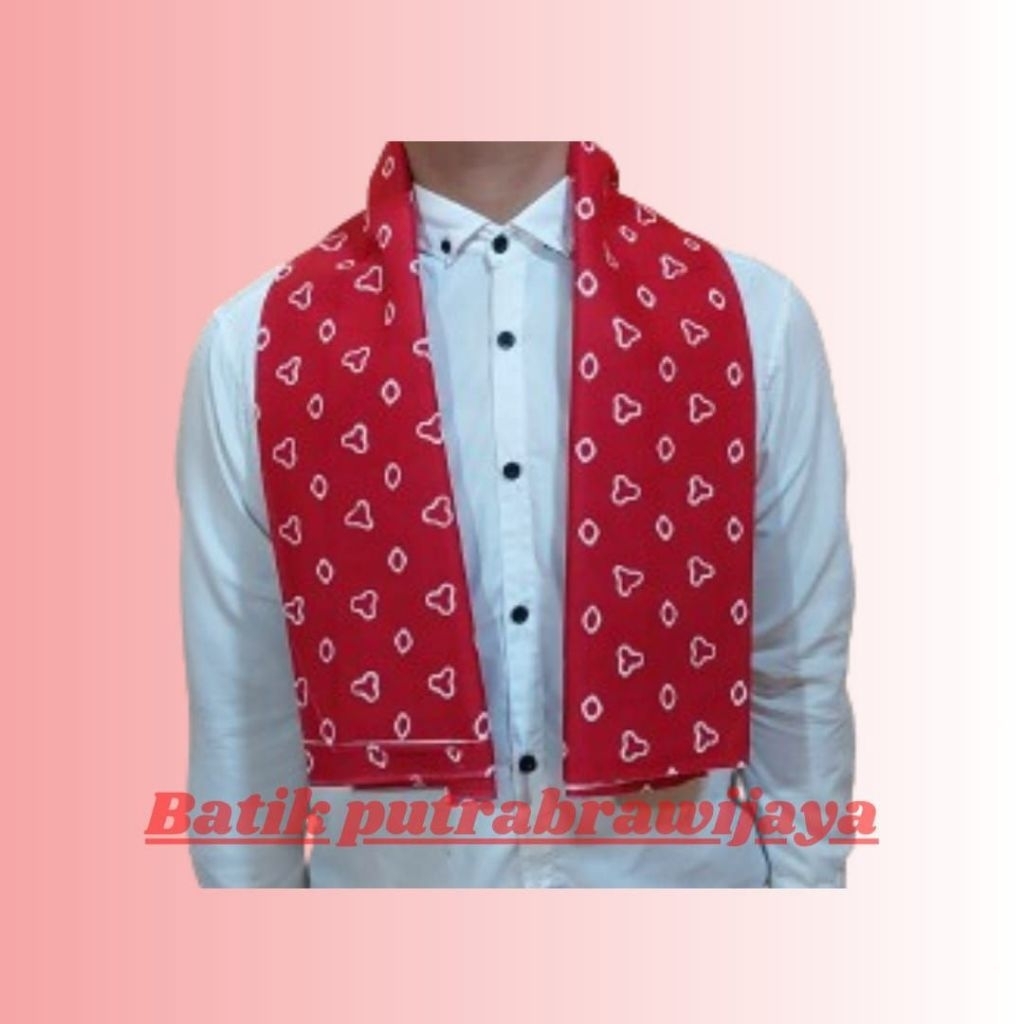 Cukin syal batik merah putih bahan katun
