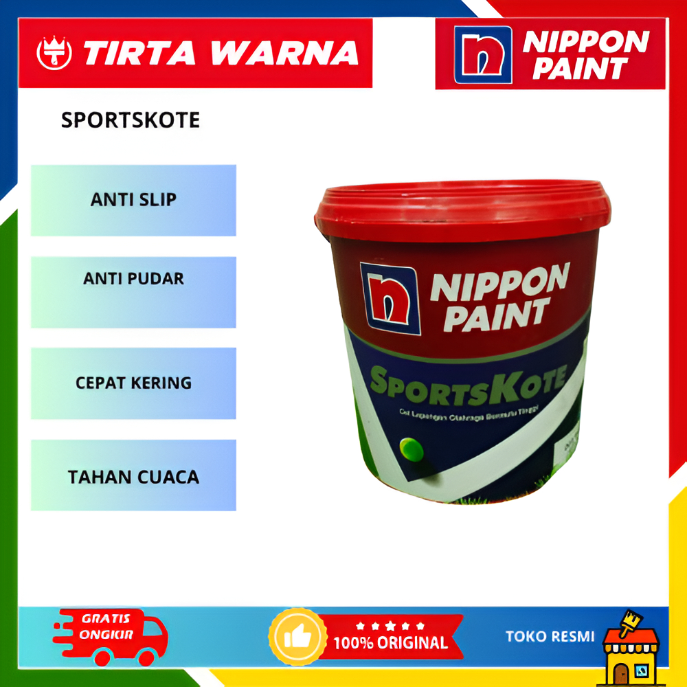 Nippon Paint - Sportskote -5kg- Cat Lapangan (Cat Lantai)