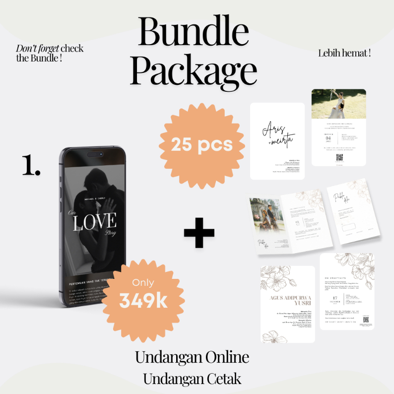 Bundle Undangan Digital Pernikahan Premium + Undangan Cetak