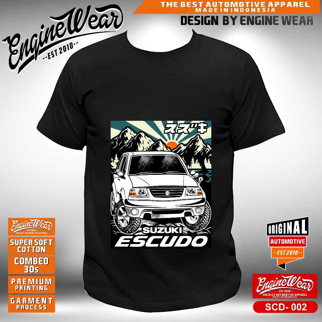 kaos escudo baju tshirt suzuki escudo Vitara  offroad  mobil jeep otomotif gen2 - Enginewear
