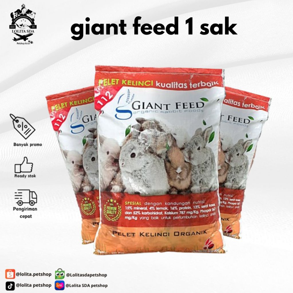Pakan kelinci giant feed kemasan 1 sak