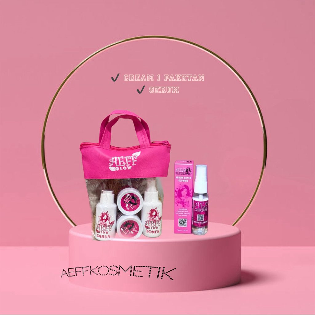 PROMO Cream Lengkap + Serum Glow | Cream ekonomis Aef Beauty / Cream Aef Asli / Pembersih Wajah /Aef