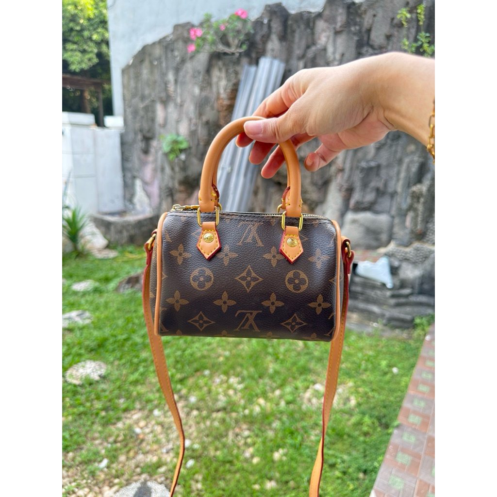 SALE LV Speedy Bandou Nano Monogram