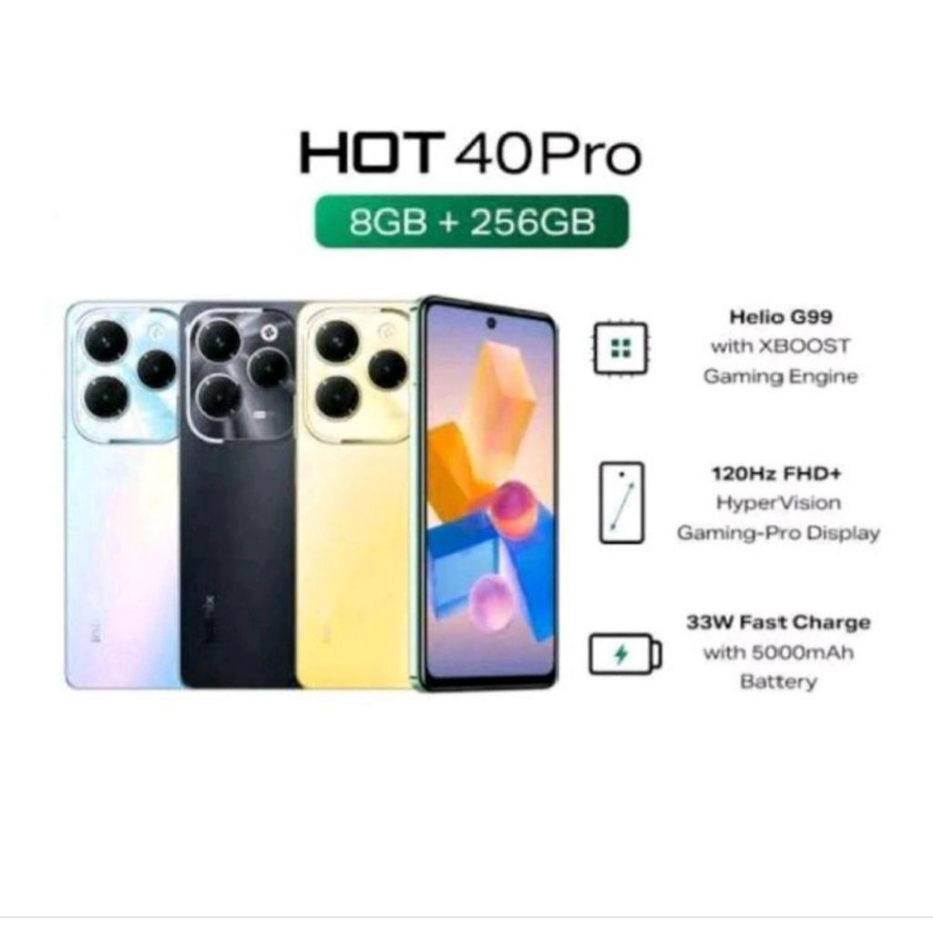 HP INFINIX HOT 40PRO 8/256GB- INFINIX HOT40 PRO RAM 8GB ROM 256GB RESMI