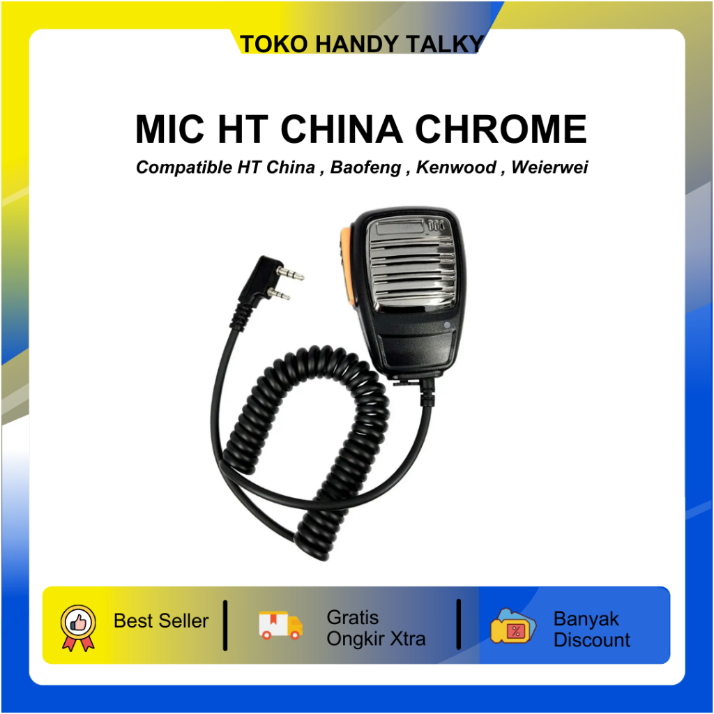 MIC HANDY TALKY KENWOOD HT CHINA BAOFENG UCOMM FIRSTCOM WEIERWEI 1PTT CHROME