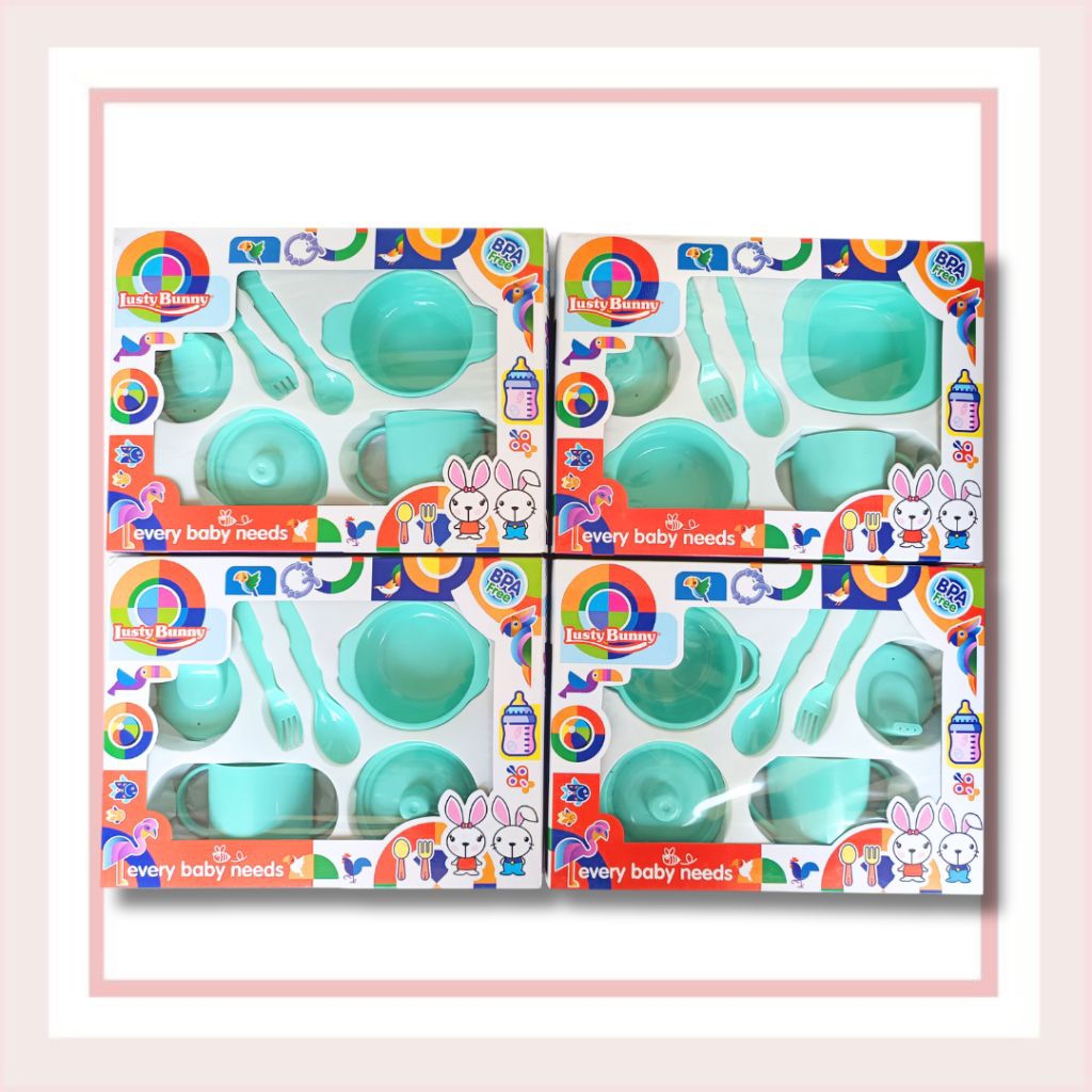 FEEDING SET LUSTY BUNNY LB1420-LB1423 | PERALATAN MAKAN BAYI | PERATALAN MPASI BAYI