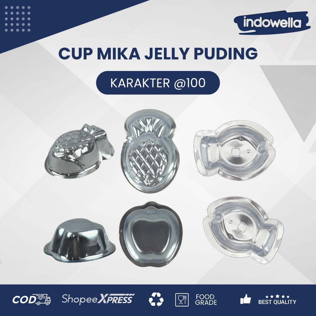 Cup Mika Jelly Puding Agar-agar Coklat Bentuk Karakter