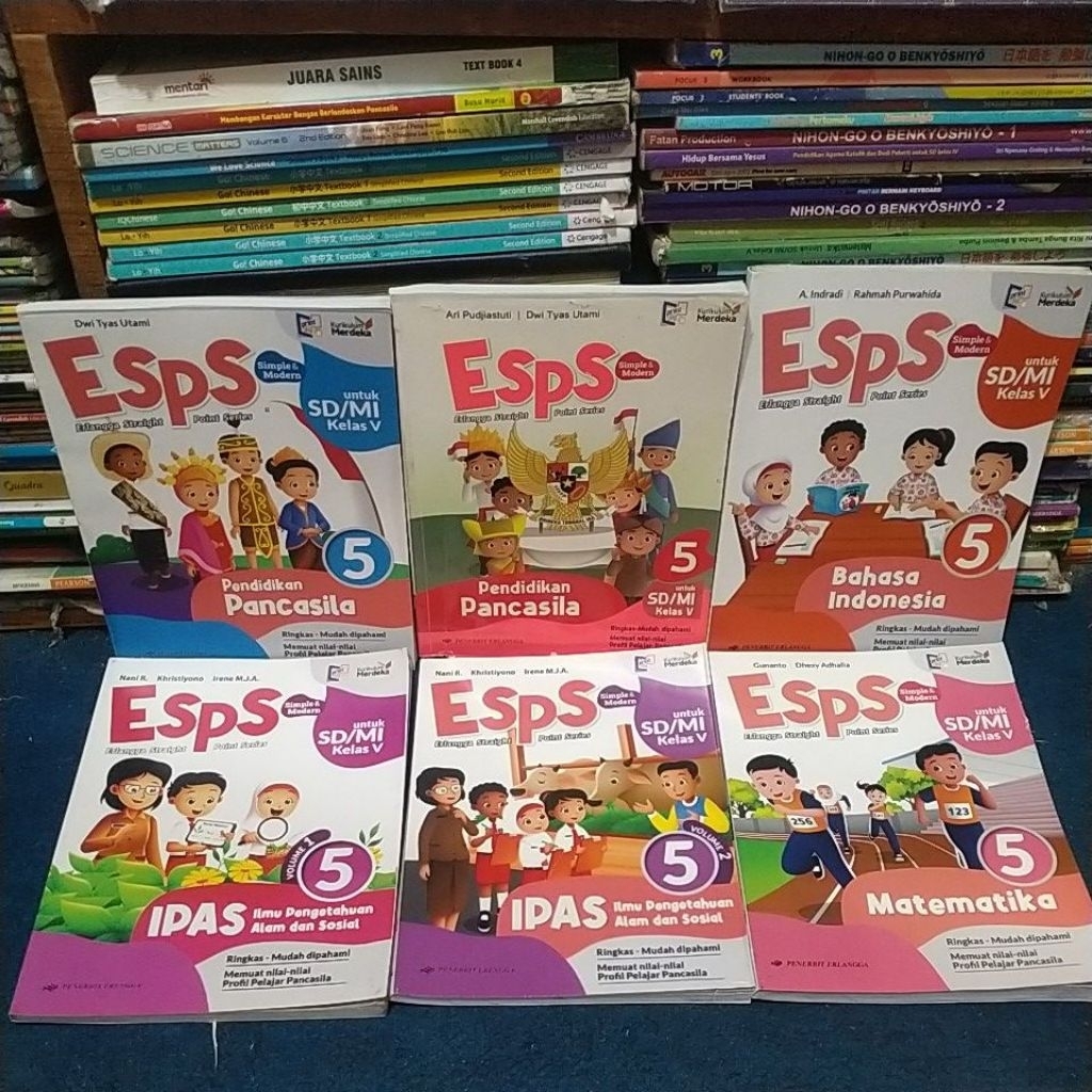 BUKU PAKET ESPS KELAS 5/V SD/MI ERLANGGA KURIKULUM MERDEKA, ESPS PANCASILA, ESPS PANCASILA REVISI, E