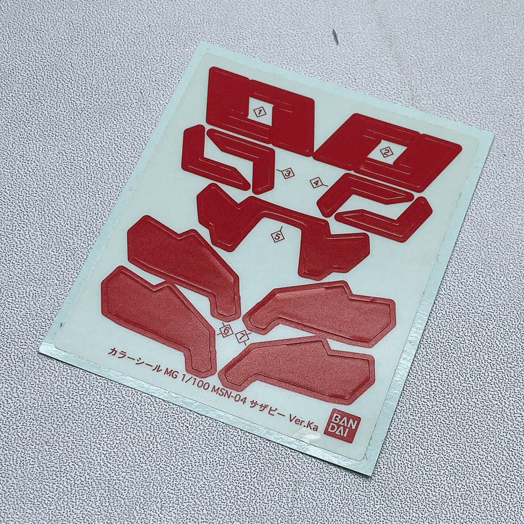 Bandai MG Gundam Sazabi Ver KA Part Detailing Stiker