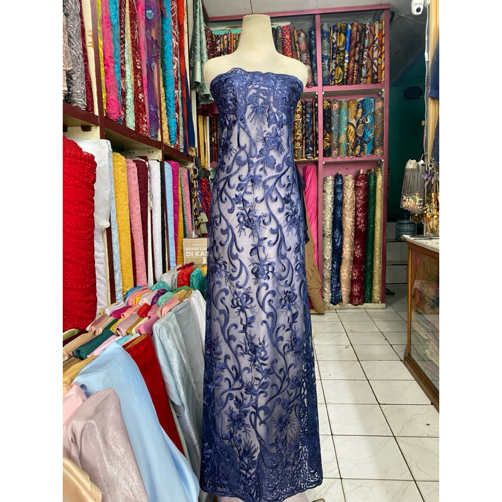 BAKAL KAIN BROKAT TILE RAMBAT BROKAT TULE BORDIR TILE SAPTO BAHAN KEBAYA KAIN GAMIS KAIN KEBAYA KAIN