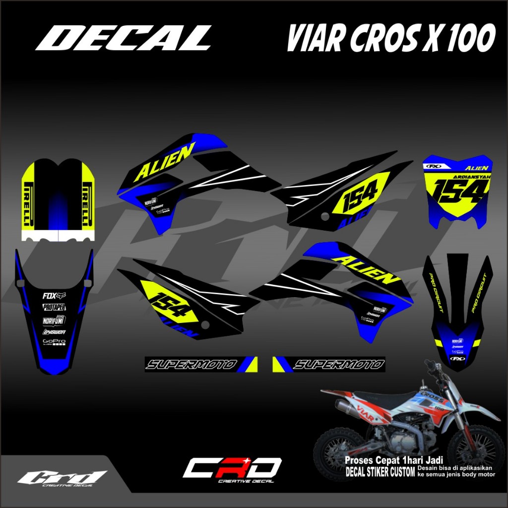 DECAL VIAR 100 CROSS FULL BODY CUSTOM DECAL VIAR X CROSS 100