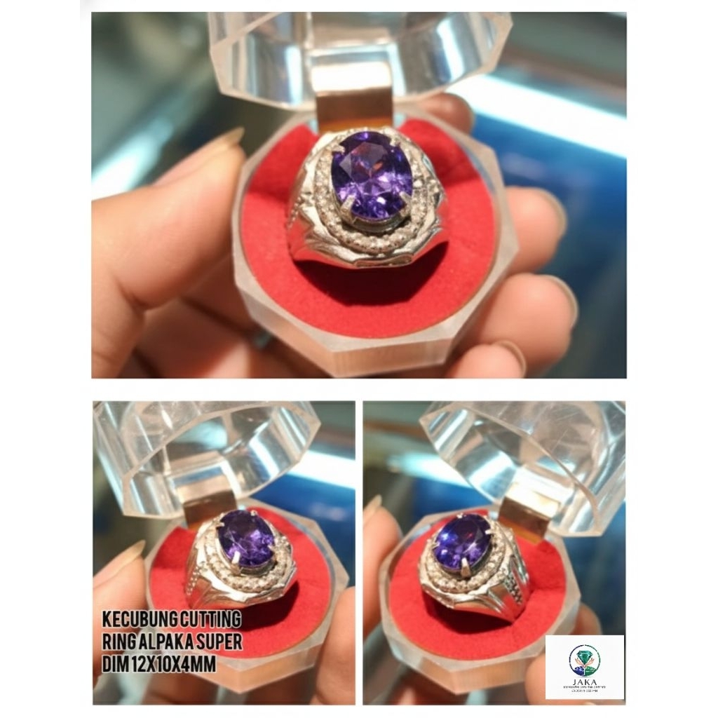 cincin permata kecubung cutting super