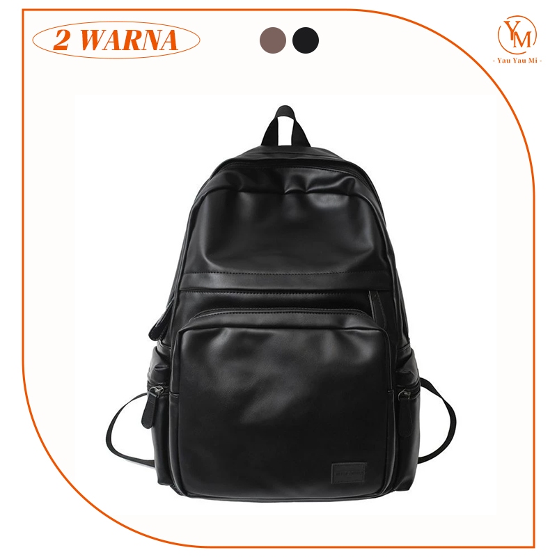 Tas Ransel Kulit Premium Quality - Backpack Waterproof Laptop Up To 16" Wanita Pria