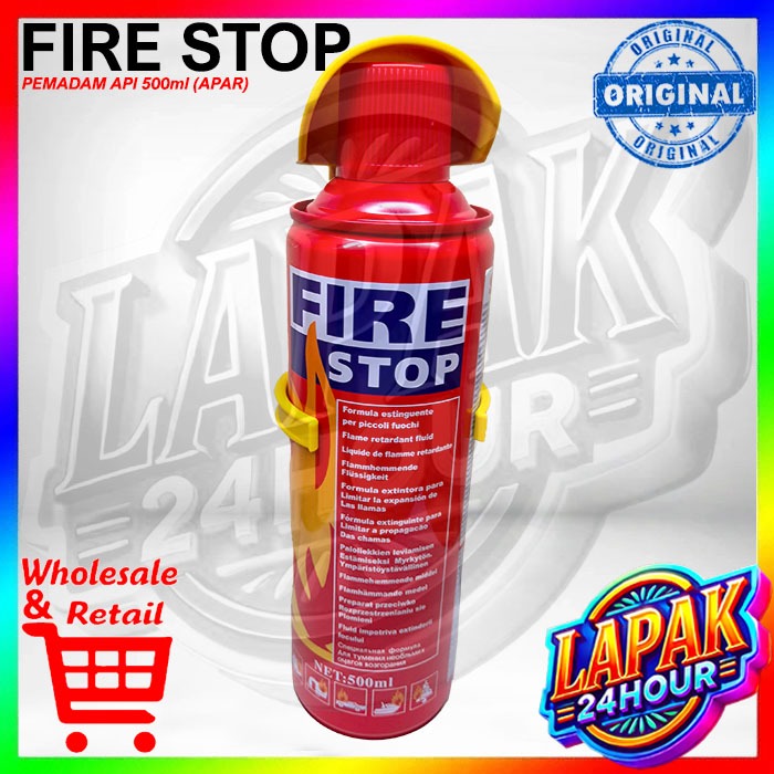 Racun Api / Pemadam Api / Fire Stop Portable 500ml / Kaleng Semprot Pemadam Rumah,Kantor,Gudang,dll