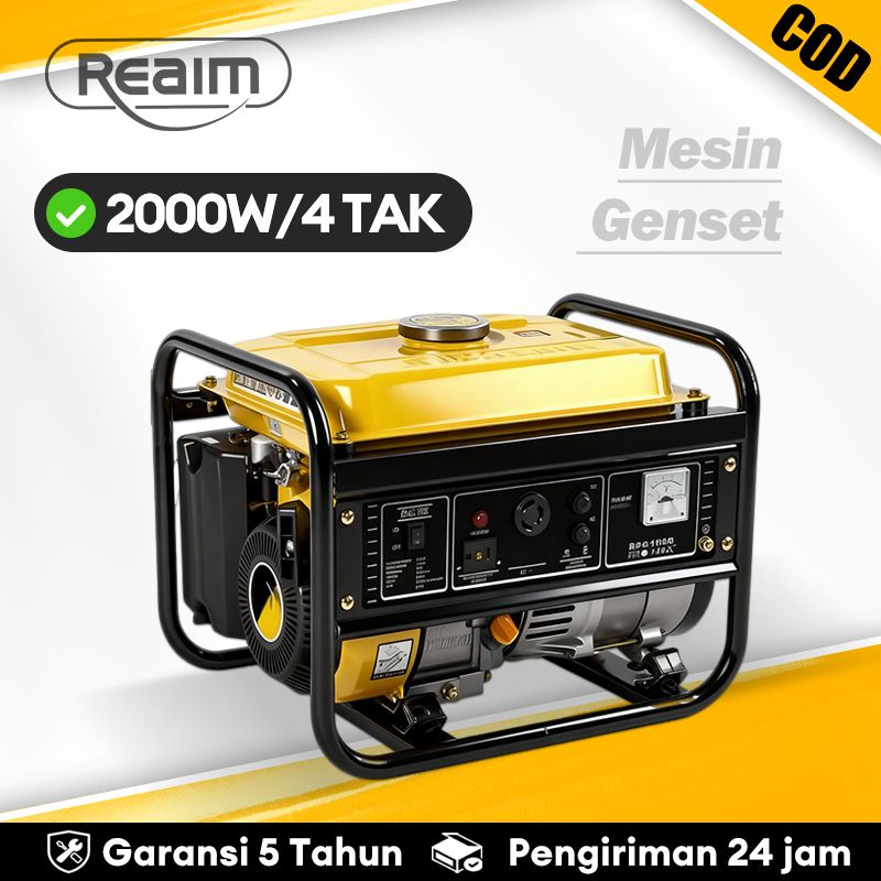 REAIM Mesin Genset 4000Watt Power Pembangkit Listrik 210CC Genset Portable Genset Mini Portable