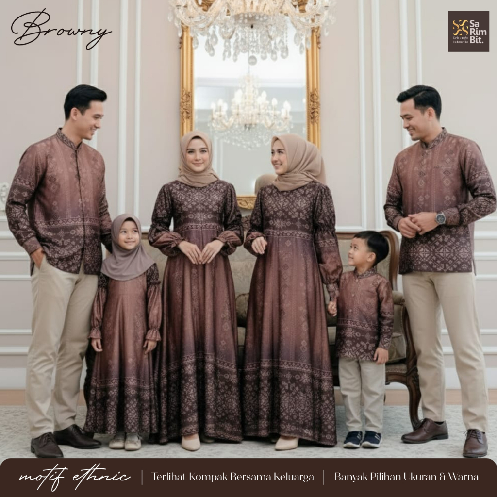 Baju Couple Lebaran Keluarga Motif Premium / Serambit Family Set Edisi Lebaran Idul Fitri 2026