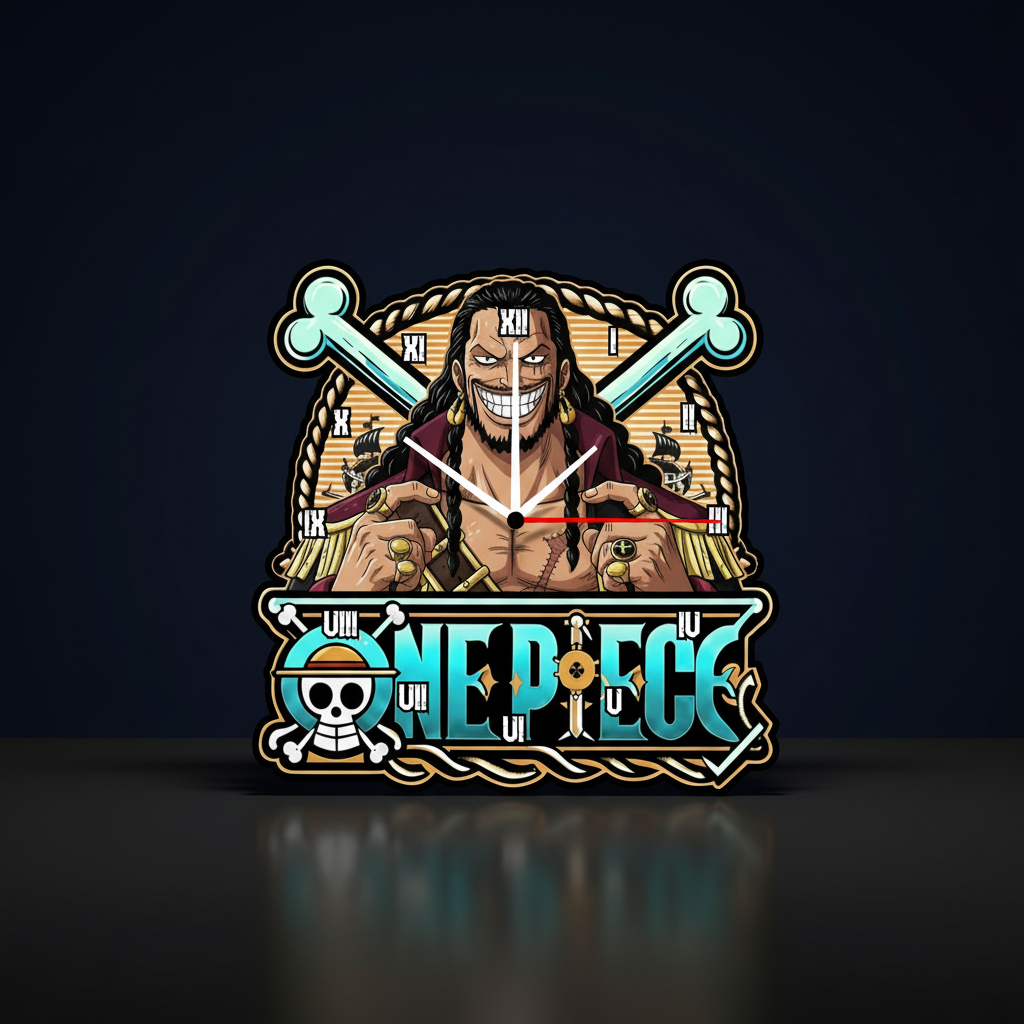 JAM DINDING UKIR TEMA ANIME ONE PIECE DESAIN EKSKLUSIF