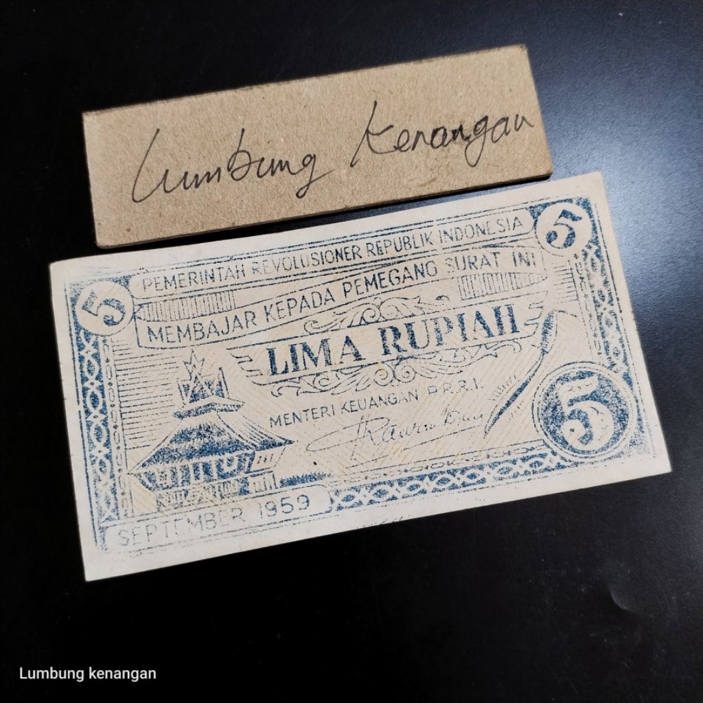 uang kuno Orida 5 Rupiah PRRI