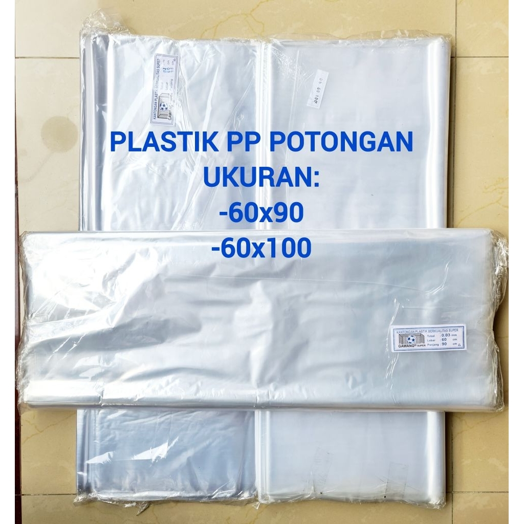 Kantongan Plastik PP Potongan Lebar 60 cm,60x90/60x100