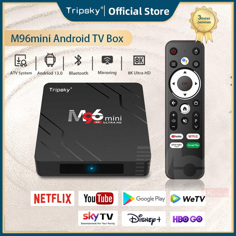 Tripsky M96 mini tv box android 8K HD Android 13.0 Voice Smart tv box ram 2gb rom 16gb stb tv box