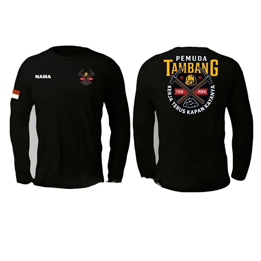 Kaos Lengan Panjang Pemuda Tambang Free Nama