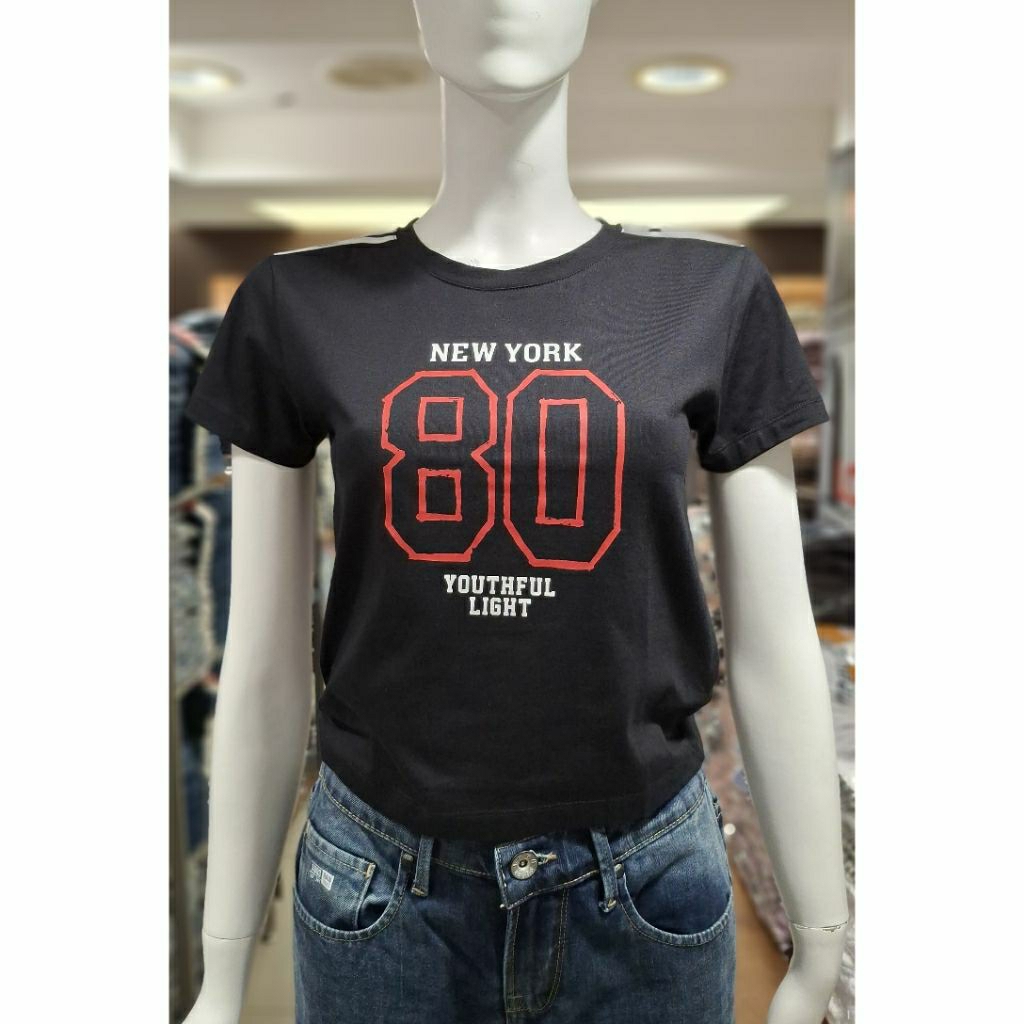 LOGO JEANS kaos wanita warna hitam original new arrival