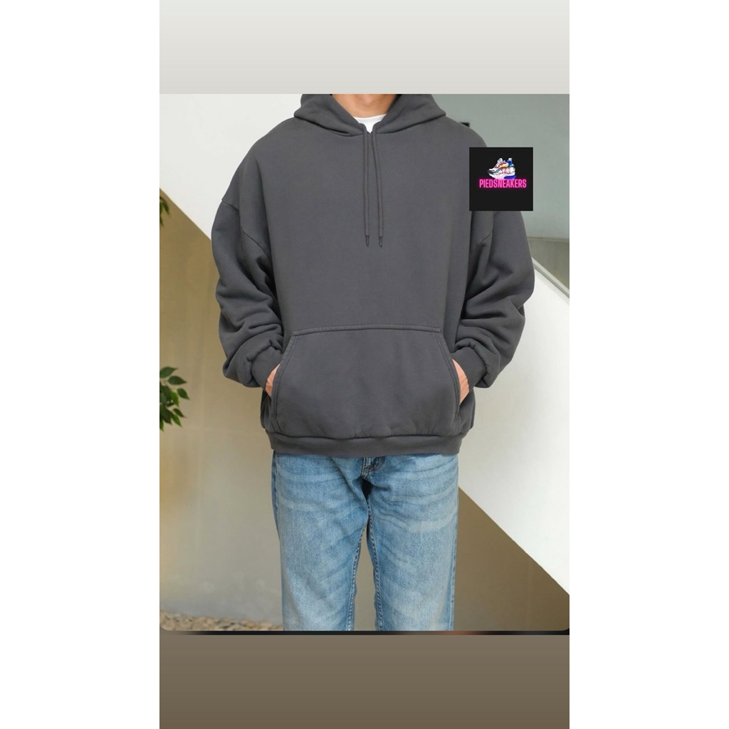 Yeezy x GAP Pullover Oversized Hoodie Dark Grey Engineered by Balenciaga