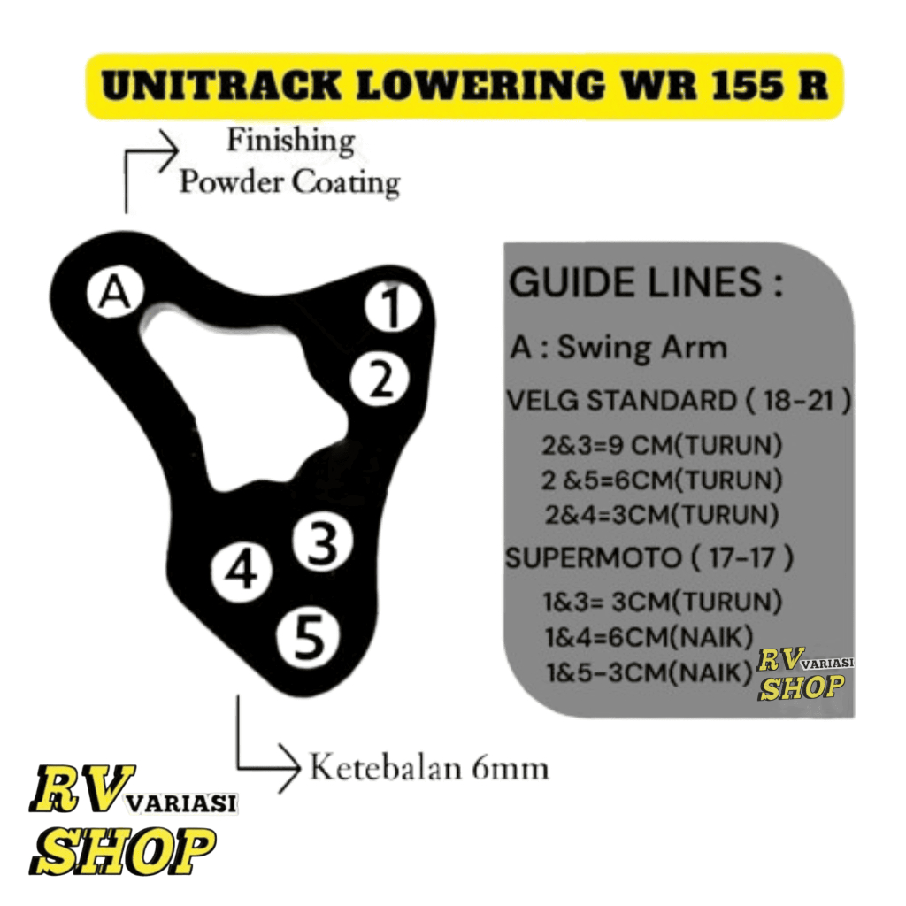 Peninggi dan penurun / lowering shock belakang Yamaha WR 155 R Unitrack WR