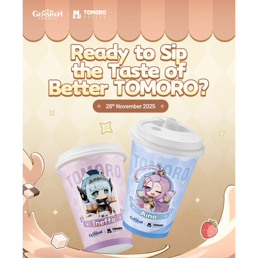 Genshin Impact x tomoro coffee paper cup code redeem