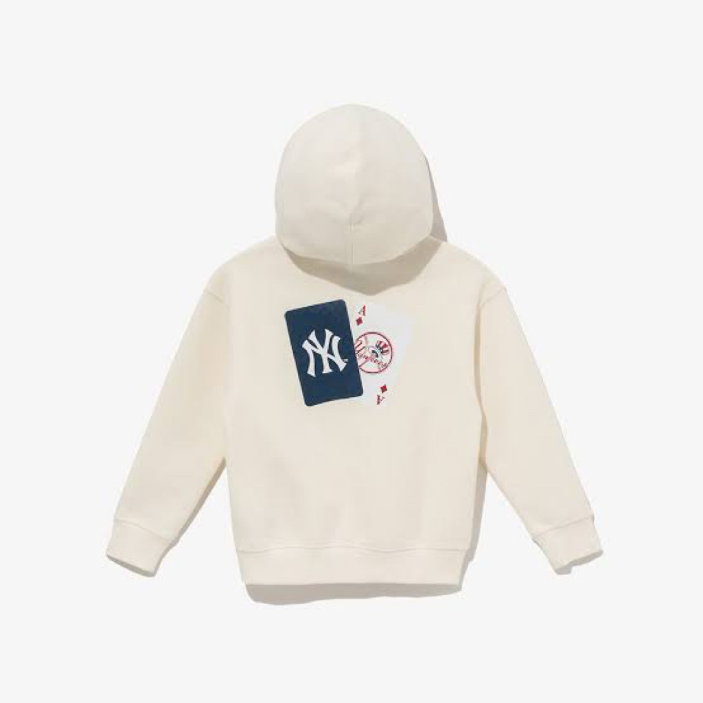 sweater hoodie New Era MLB Ace Card Poker cream Ivory anak branded size 130 7T 8T 9T
