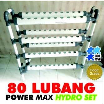 80 lubang power max HIDROPONIK NFT / DFT Set + Bonus