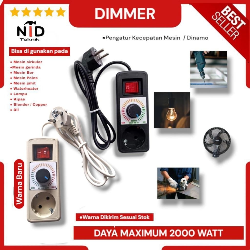 Dimmer / Pengatur kecepatan mesin Dinamo /stop kontak  Pengatur kecepatan mesin / colokan pengatur m