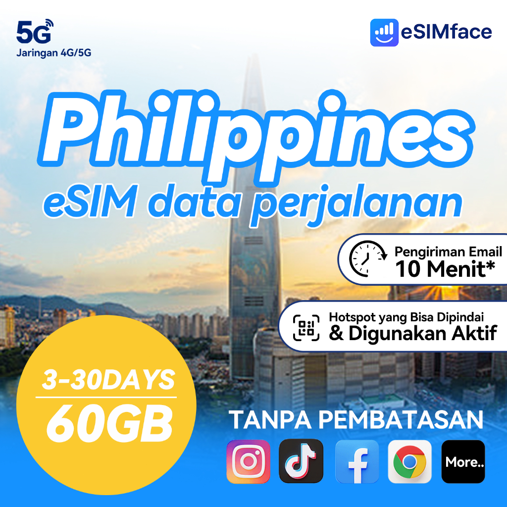 eSIM Philippines 3-8 Hari Unlimited Kuota Internet | Travel eSIM Philippines