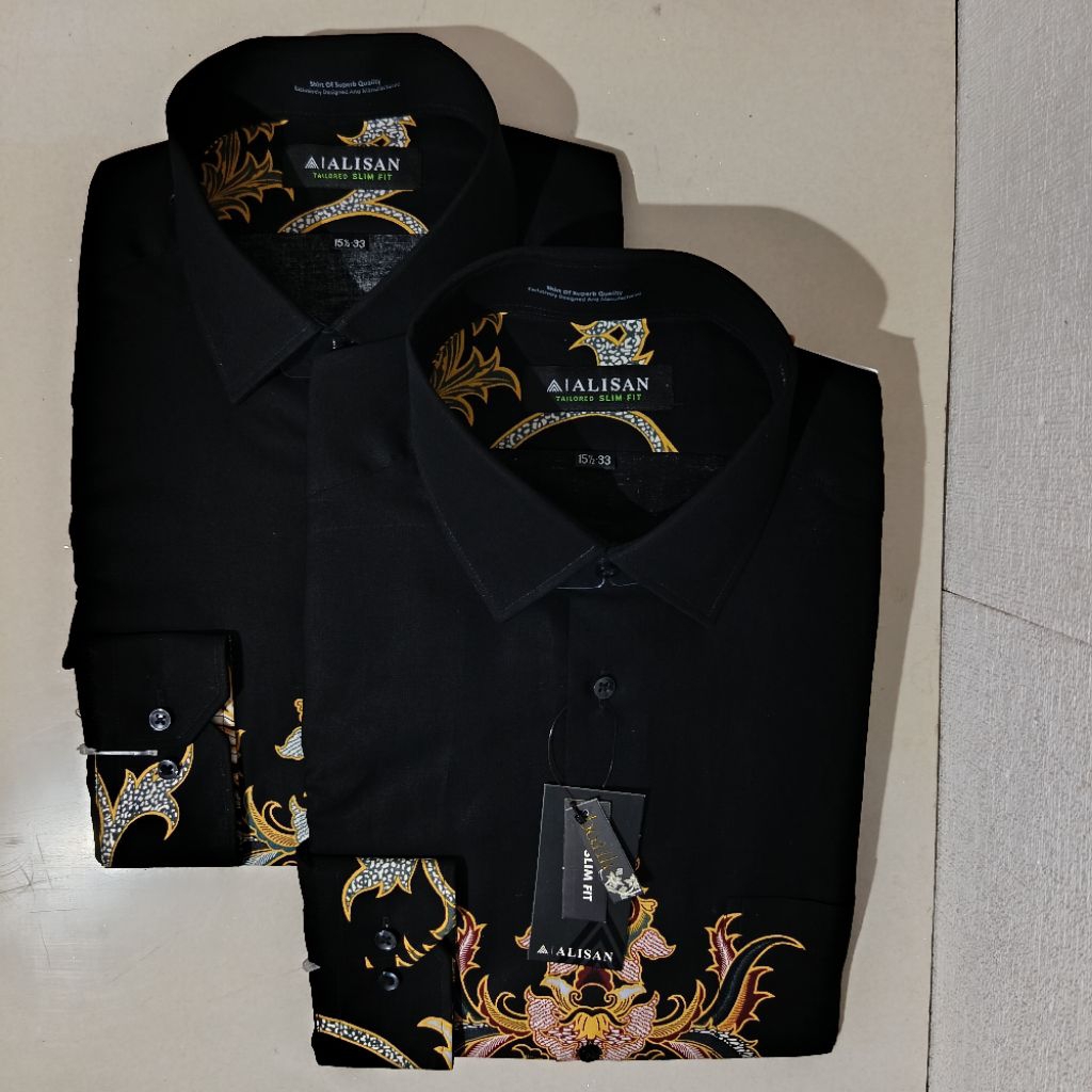 Alisan Batik Printing Motif Akar Lengan Panjang Slimfit