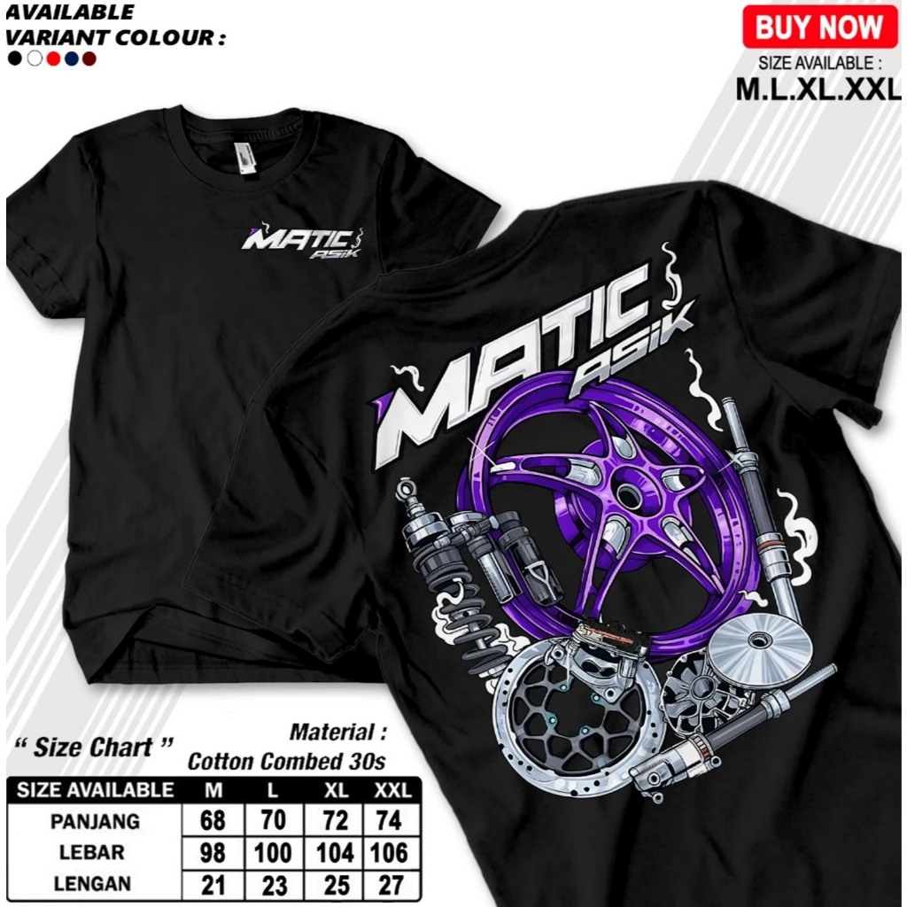Kaos Matic Asik / Matic Gank / Baju Distro Matic Gank / Atasan Pria Wanita