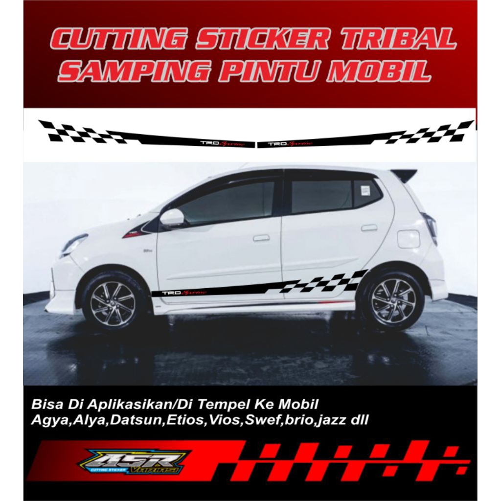 sticker variasi samping mobil , Cutting sticker variasi striping mobil universal