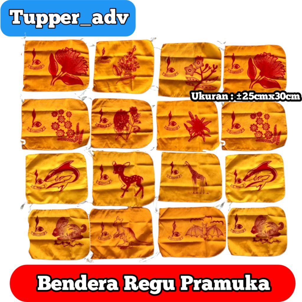 Bendera Regu Pramuka Putra Putri Lengkap / Bendera Regu Pramuka Hewan / Bendera Regu Pramuka Bunga /