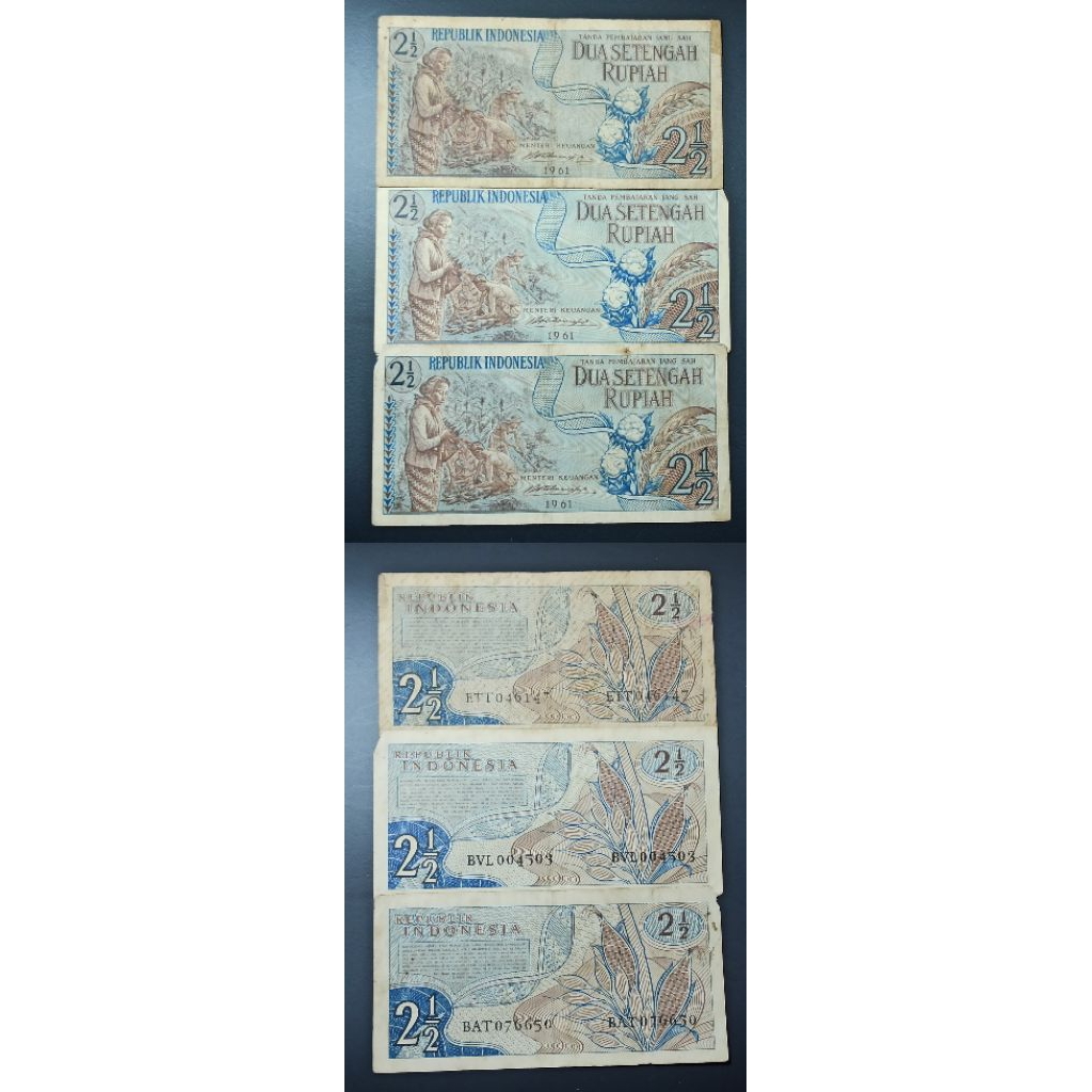 uang kuno Indonesia 2½ jagung 1961 p2424