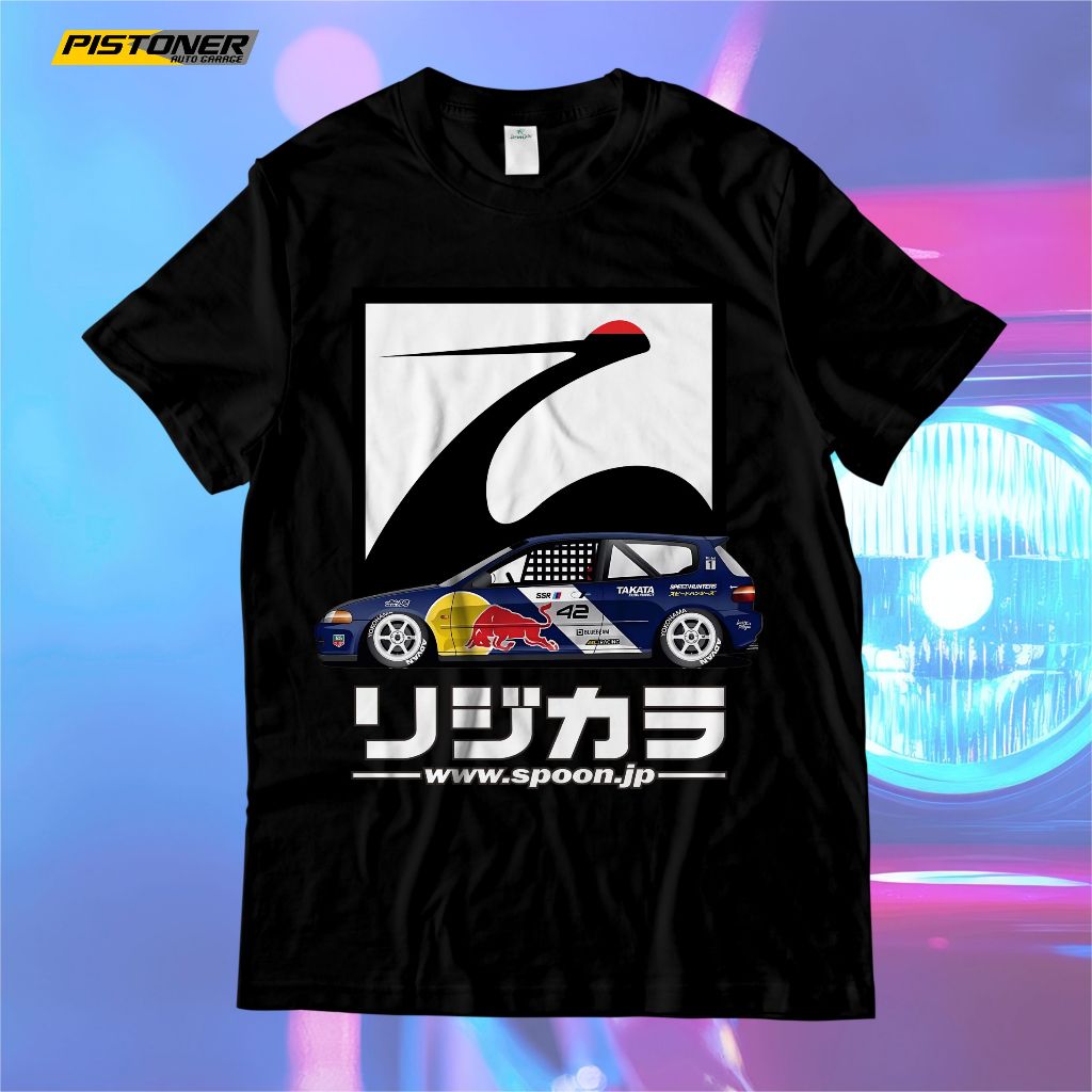 Kaos Custom Pop Race Honda Civic Blue Version