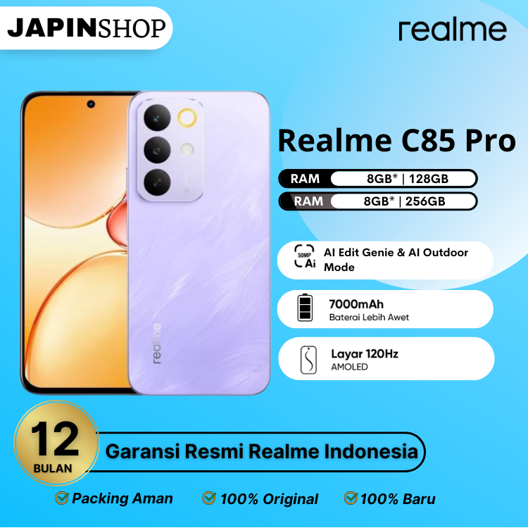 Realme C85 Pro 5G NFC Ram 8/256 GB | Ram 8/128 GB Garansi Resmi Realme