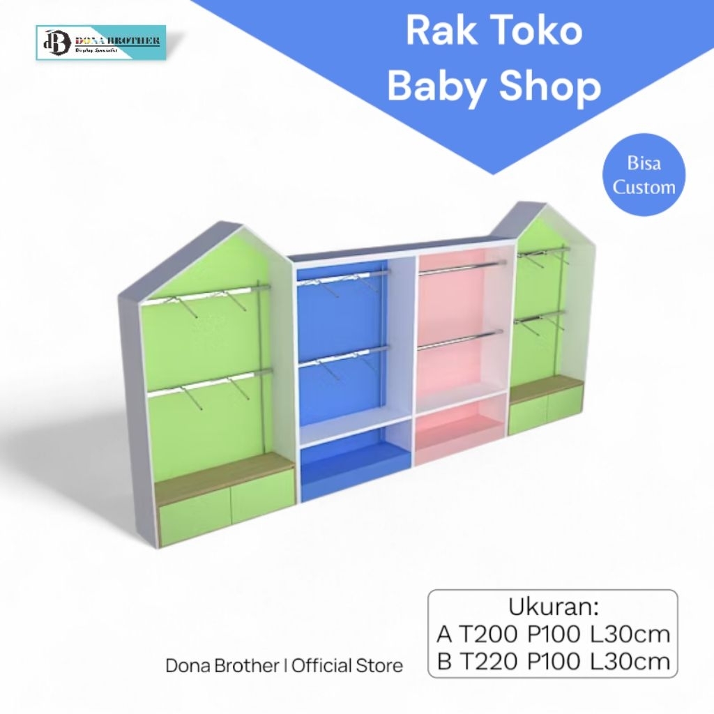 Rak baby shop premium, rak toko baby shop